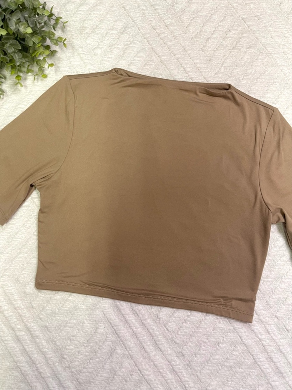 Naked Wardrobe Tan Crop Top